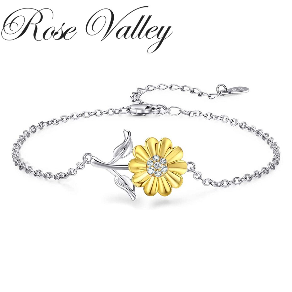 Rose Valley Zonnebloem Armband Voor Vrouwen Vrouwelijke Hand Armbanden Bloem Mode-sieraden Meisjes YB005