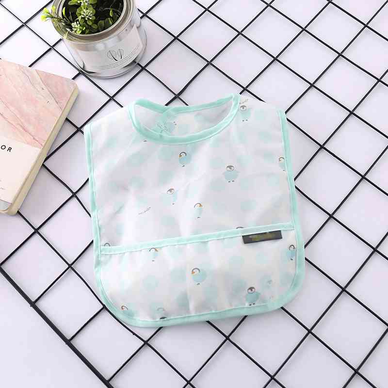 Waterdichte Baby Slabbetjes Leuke Cartoon Dieren Baby Meisje Jongen Bib Verstelbare Mouwloze Voeden Slabbetjes Kinderen Burp Doeken: style 2 blue penguin