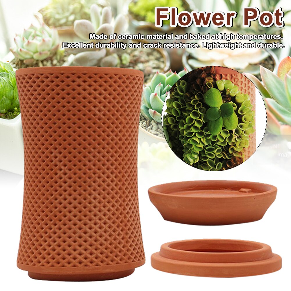 Indoor Outdoor Tuin Ambachten Succulent Keramische Bloempot Met Drainage Gat Balkon Diy Automatische Water Zuig Achtertuin
