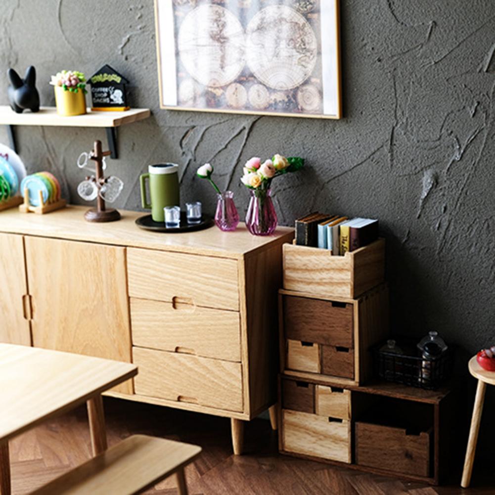 2Pcs 1/12 Dollhouse Mini Meubilair Vaas Model Speelgoed Miniatuur Landschap Home Decor Ornament Speelgoed