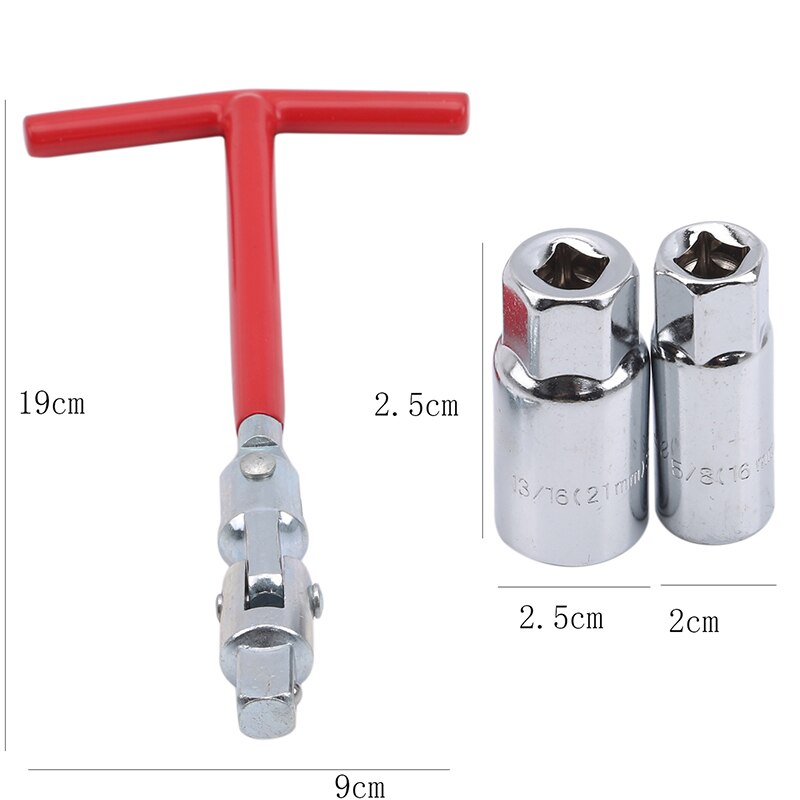 Spark Plug Removal Tool 16Mm 21Mm Flexible Spanner Socket 4-17T Handle T Bar