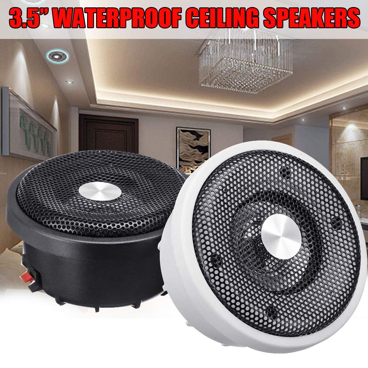 2 Stuks 15W Wall Mount Plafond Luidspreker 3.5 Inch Thuis In-Wall Flush Stereo Geluid Plafond Speakers Full bereik Frequentie Bass Systeem