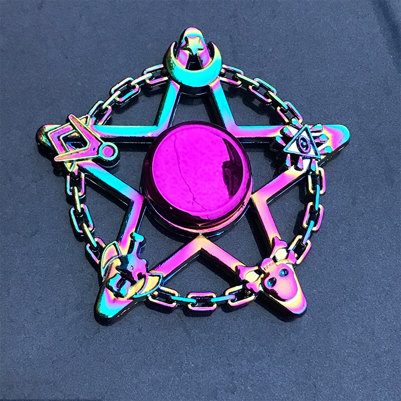 Rainbow Metal Fidget Spinner Toys Stainless Steel Bearing High Speed Stress Relief Spinner ADHD Anxiety Toys for Adult Kid: Dark Khaki