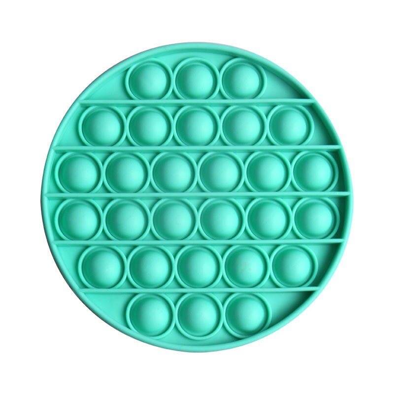 Green Push Pop Pop Bubble Sensory Fidget Toys Silicone Stress Reliever Toy Squeeze Toy Pop It Fidget Toy: round
