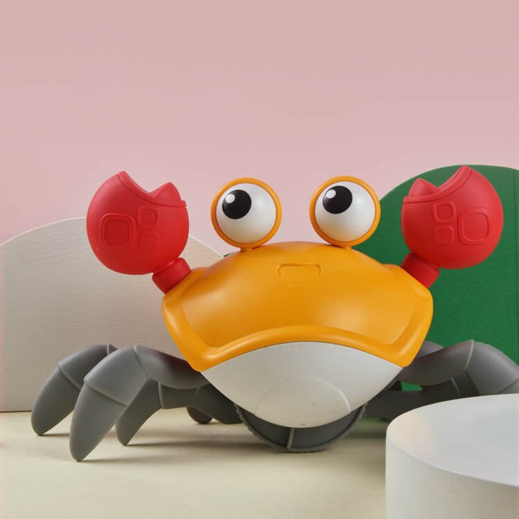 Bad Dusche Octopus Uhrwerk Spielzeug Baby Baden schwimm Spielzeug Seil Gezogen Krabbeln Krabben Auf Land Und Wasser Jungen Mädchen Kinder: Orange Crab