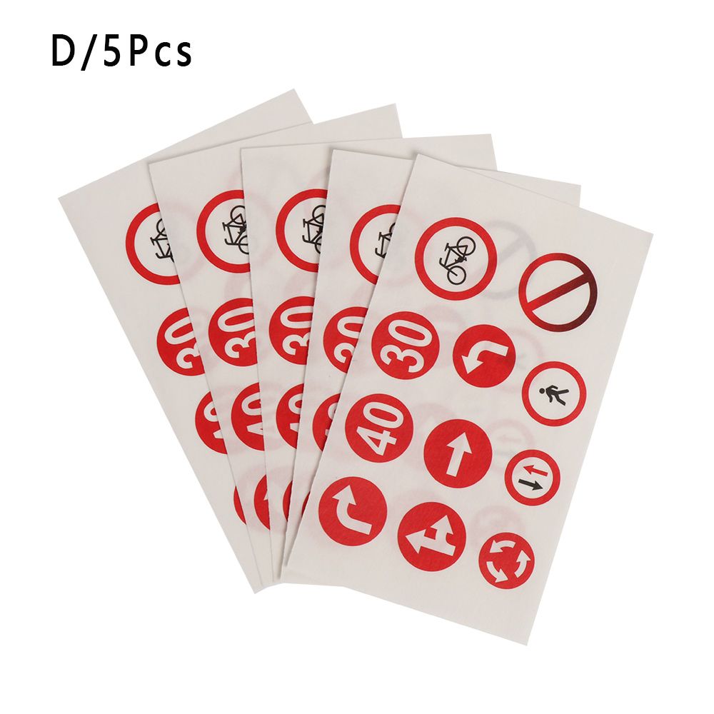 1/5 Pcs DIY Intelligence Route Mark Adhesive Safety Education Traffic Sticker Study Road Signs Tool Railway Road Tape: -D-5Pcs