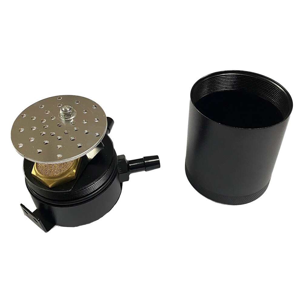 2-- poorts olieopvangbak reservoir motor zwart aluminium gepolijst afgeschuind universeel