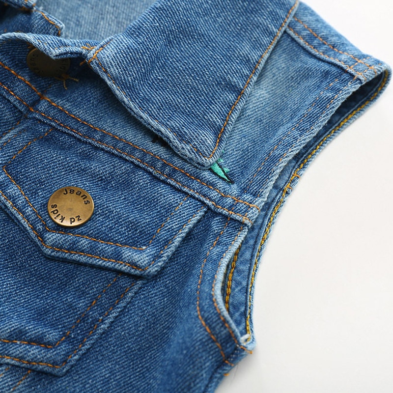 Chaleco vaquero sin mangas para niños y niñas, chaqueta vaquera informal de dibujos animados, para 2-9 años, BC164