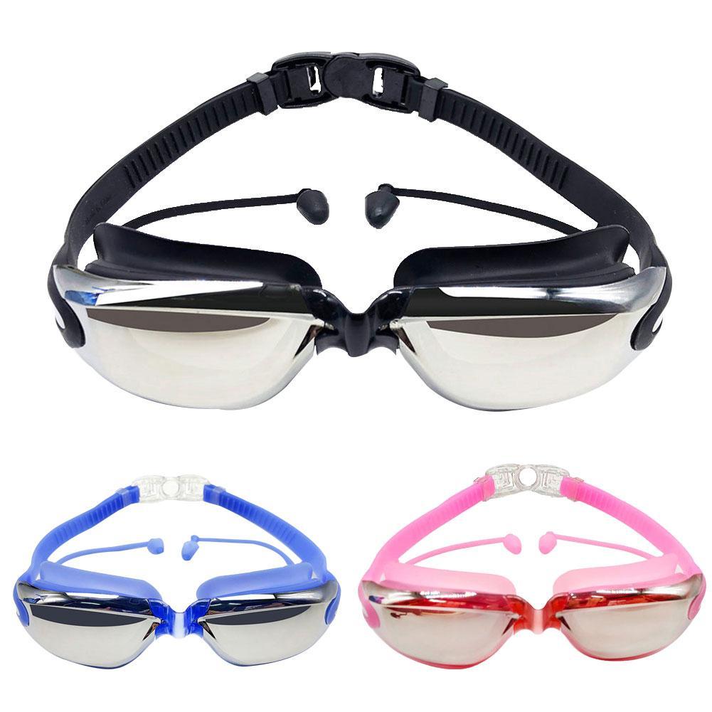 Zwembril Oordopje Professionele Volwassen Siliconen Badmuts Zwembad Bril Anti Fog Mannen Vrouwen Optische Waterdicht Eyewear