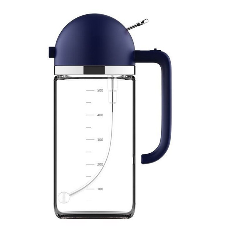 Glass Olive Oil And Vinegar Dispenser Kitchen Cooking Spray Bottle: Blue