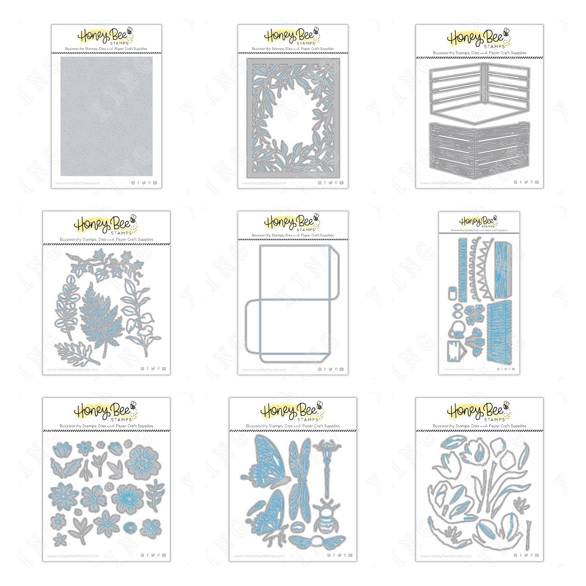 Spring Tulips Flowers Seed Greenery crate Metal Cutting Dies Scrapbook Diary Decoration Stencil Embossing Template: Y3334-Y3342-A Set