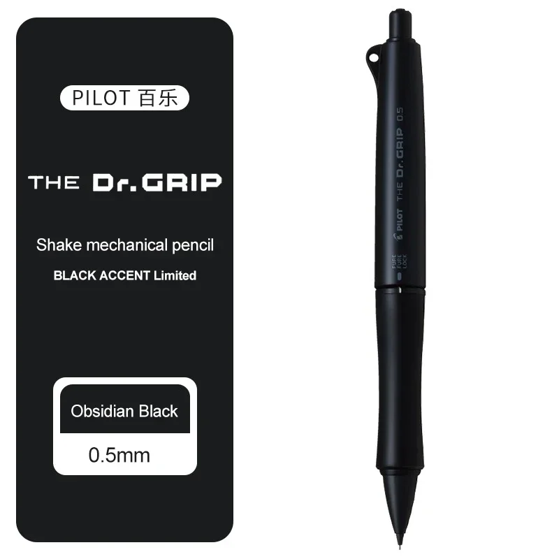 1 Stück Japan Pilot Druckbleistift SCHWARZ Akzent begrenzt DR Griff schüttelt aus führen 0,3/0,5 mm Niedliche Schulbedarf: Weiß