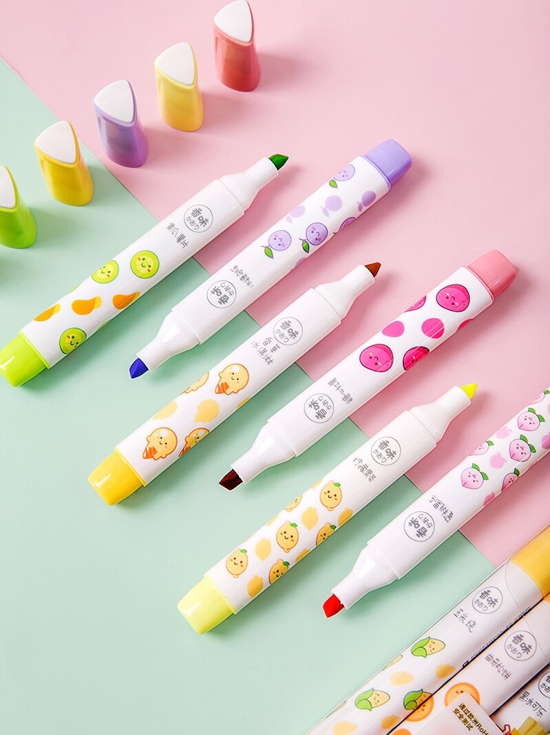 Andstal 12 Farben DUFT Jumbo Textmarker Kuli-einstellen Aroma Weiche Fluo Leuchtstoff Farbe textmarker schule Text Marker surligner