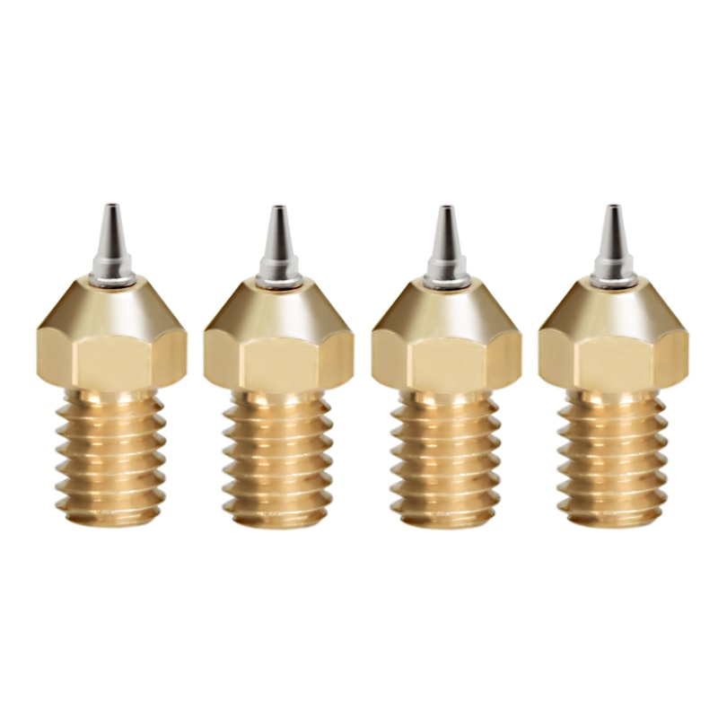 2pcs 3d printer Nozzle E3D V6 V5 Brass Nozzle M6 threaded 0.2 0.3 0.4 0.5mm Removable Stainless Steel Tips for 1.75mm filamne