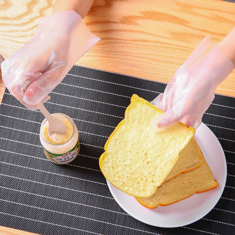 100 st kökshandskar engångshandskar oljetätande måltidshandskar förtjockade cpe halkskydd bbq sterila mathandskar köksutrustning