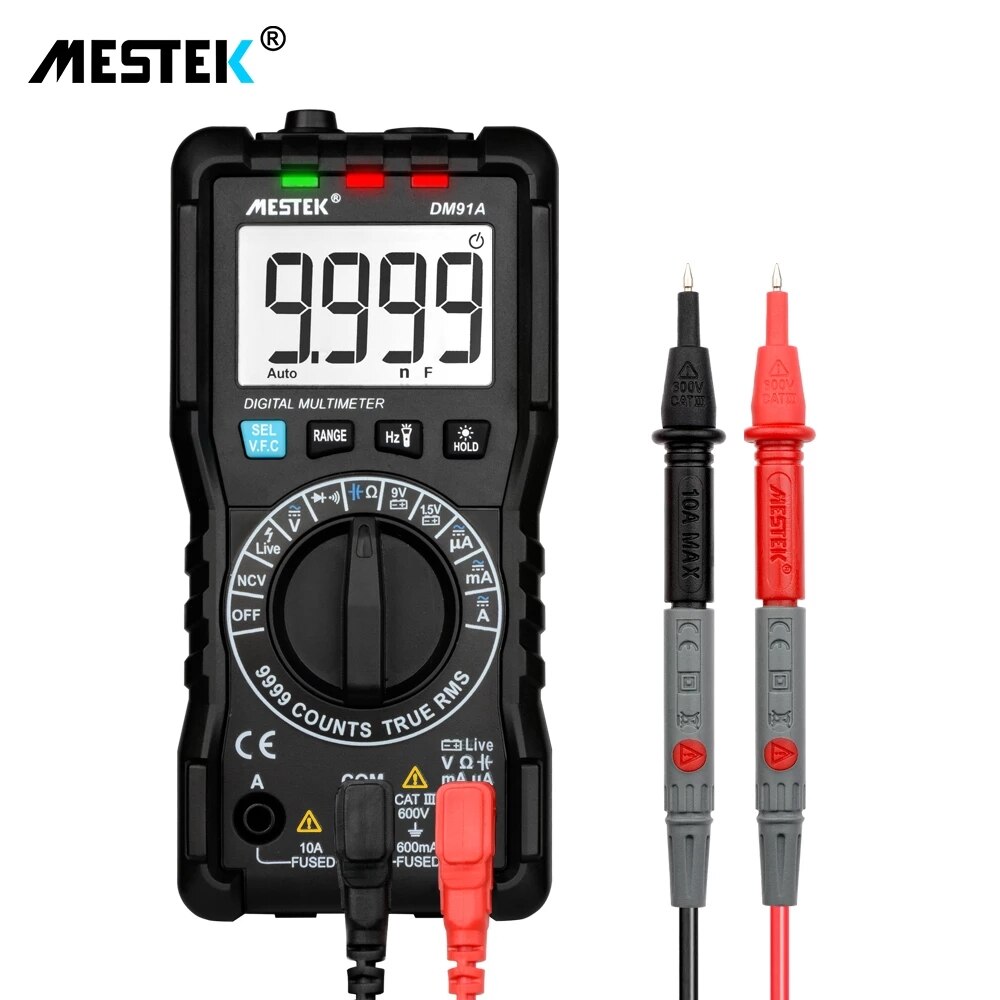 MESTEK DM91S mini multimeter digital multimeter 9999 counts probe tester meter multimeters multi meter multit