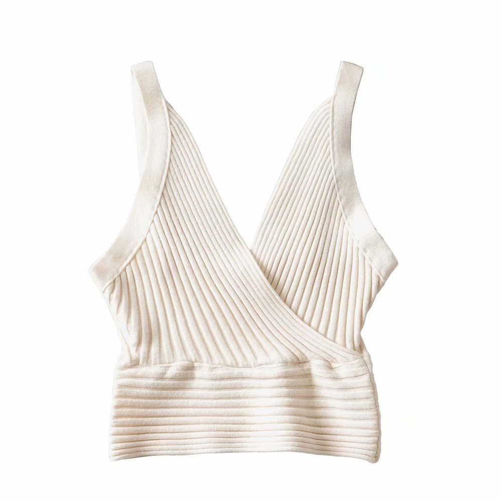 Basalor frankrike orange väst pull femme v-ringad tanktröjor chica dam camis stickade toppar: 234 kräm  a85