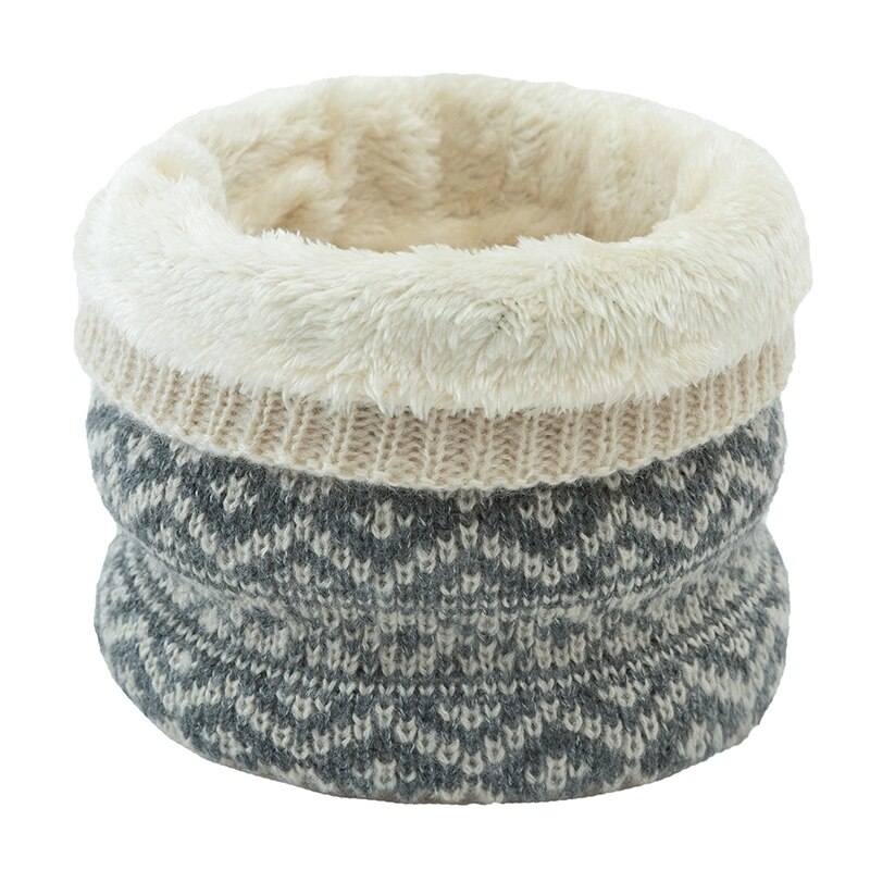 Gebreide sjaals outdoor ski klim sjaal snood sjaal dikke nekwarmer ringsjaal wintersjaal kraag sjaals plus fluweel: Beige