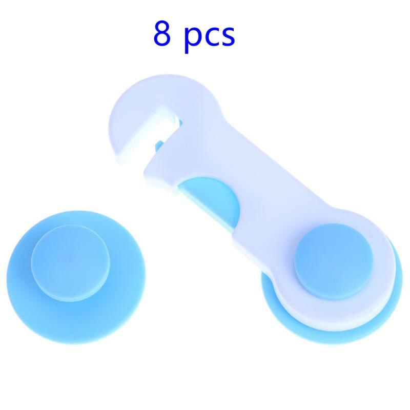 Meerdere Stukken Kinderen Veiligheid Protector Baby Care Multifunctionele Kind Baby Veiligheidsslot Koelkast Venster Kast Kledingkast: B 8pcs blue