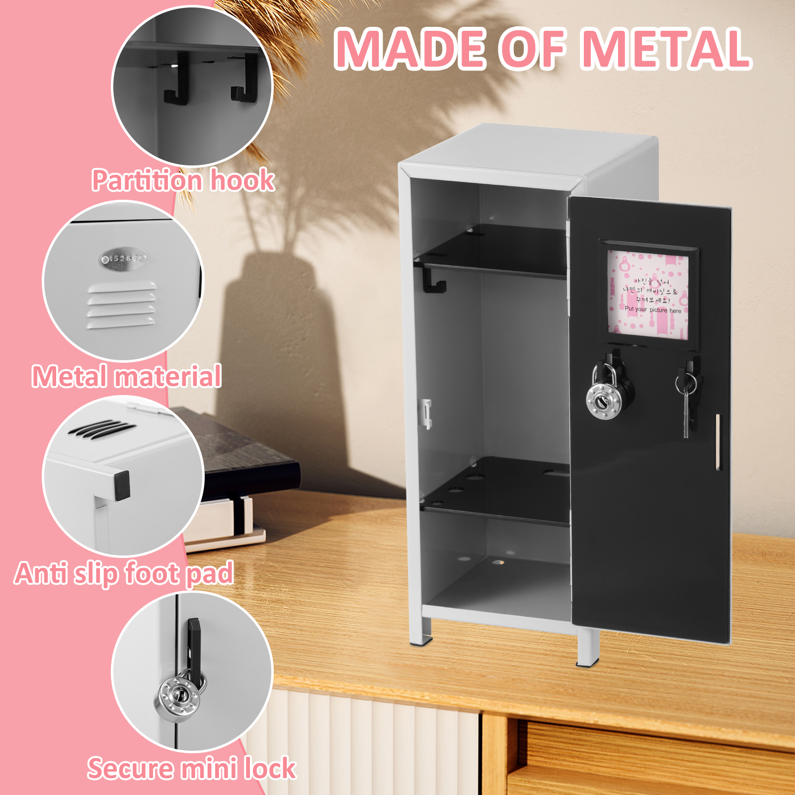 Mini Household Insurance Box Rustproof Metal Small Locker Portable Mini Locker Cabinet Safe Key Insurance Cabinet Mini Storage