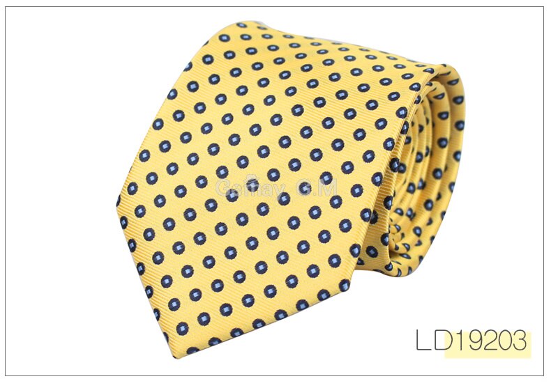 Klassiske mænd slips til erhvervslivet formelt bryllups slips til mænd 8cm striber prikker hals slips jakkesæt halsbeklædning jacquard slips: Ld19203