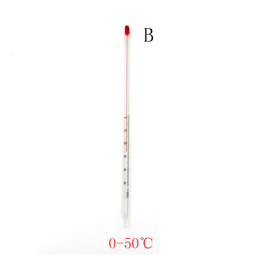 0-50/100 Graden Celsius Glas Thermometer Home Brew Laboratorium Rood Water Gevulde Thermometer Chemie Glaswerk: B