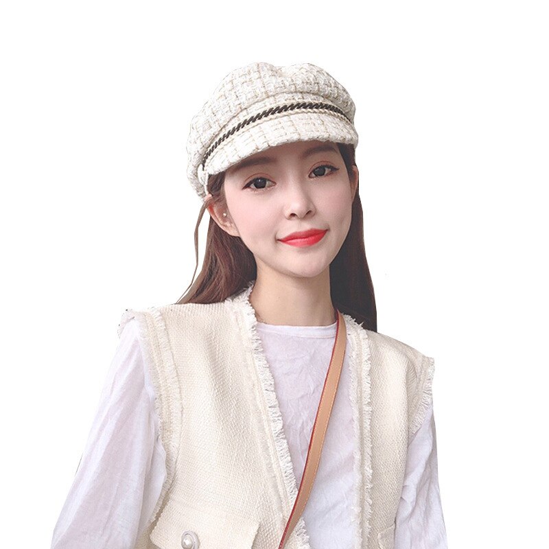 Hat lady spring and summer white thunder hat web celebrity octagonal hat versatile cap