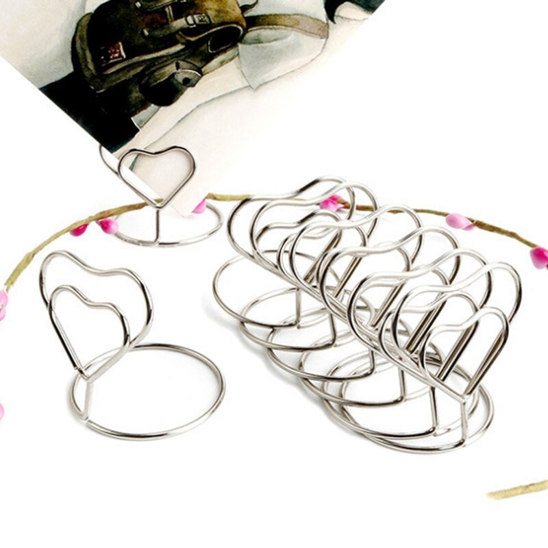 Wire Place Card Holder Metal Card Holder Stand Wedding Name Place Holder, Food Signs (Silver Place Card Holders 26Pcs)