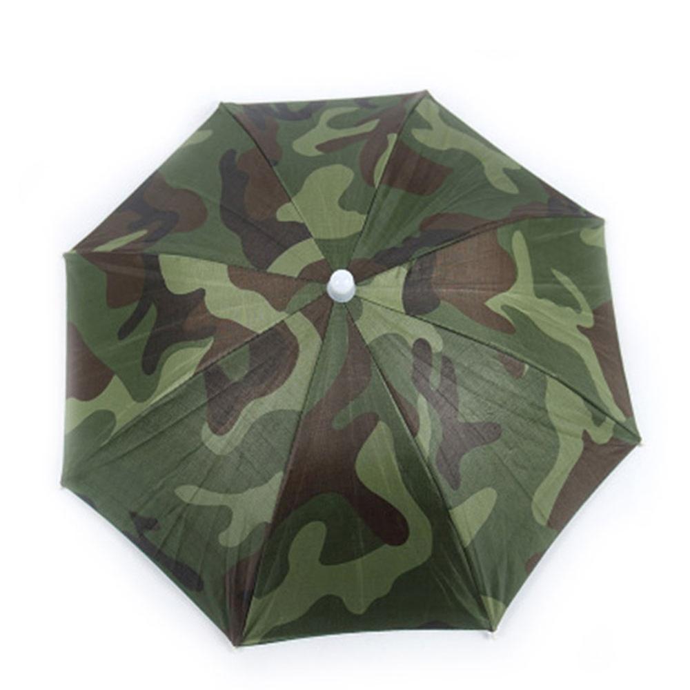 Pieghevole Ombrello Pioggia Uomo 55 centimetri Portable Head-montato Ombrello Per Esterno di Campeggio di Pesca Leggero Sole Ombrelli Cap D3