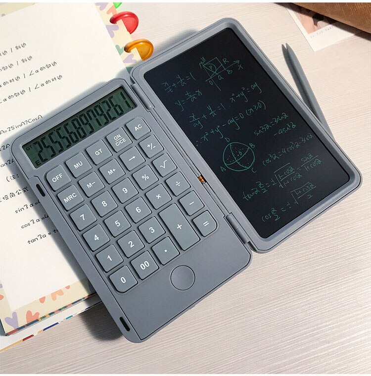 Rechargeable writing pad calculator portable multi-function LCD student writing pad mute