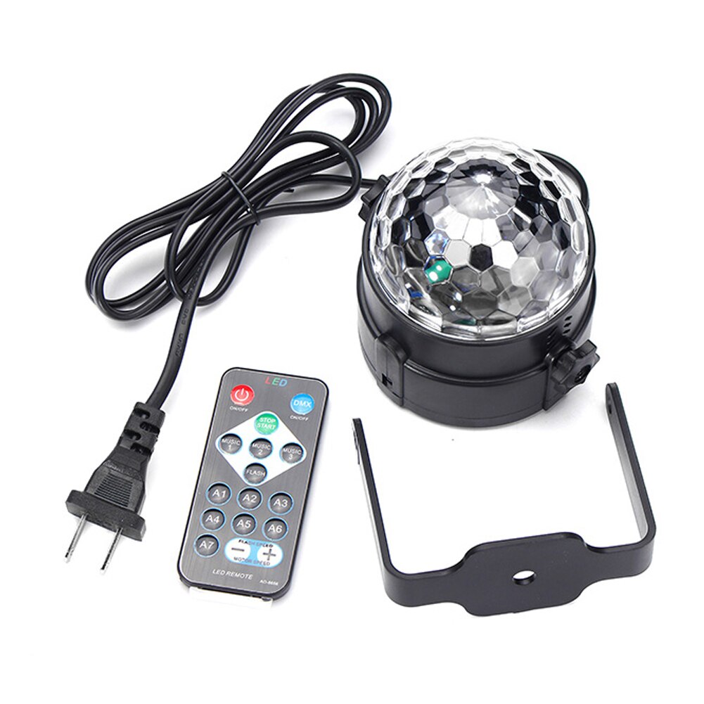 Bola de discoteca giratoria UV, luz estroboscópica de 3W RGB, luces de escenario para Navidad, hogar, KTV, Navidad, boda y espectáculo: US Plug