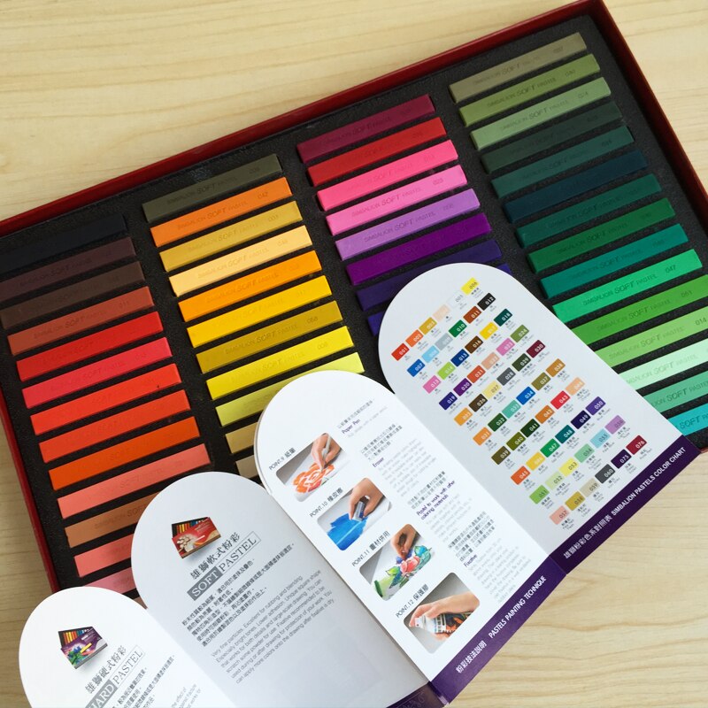 Simbalion doux Pastels Long 12/24/36/48/60 couleurs ensemble carré Type Pastel couleur crayons enfants dessin ensemble Art dessin