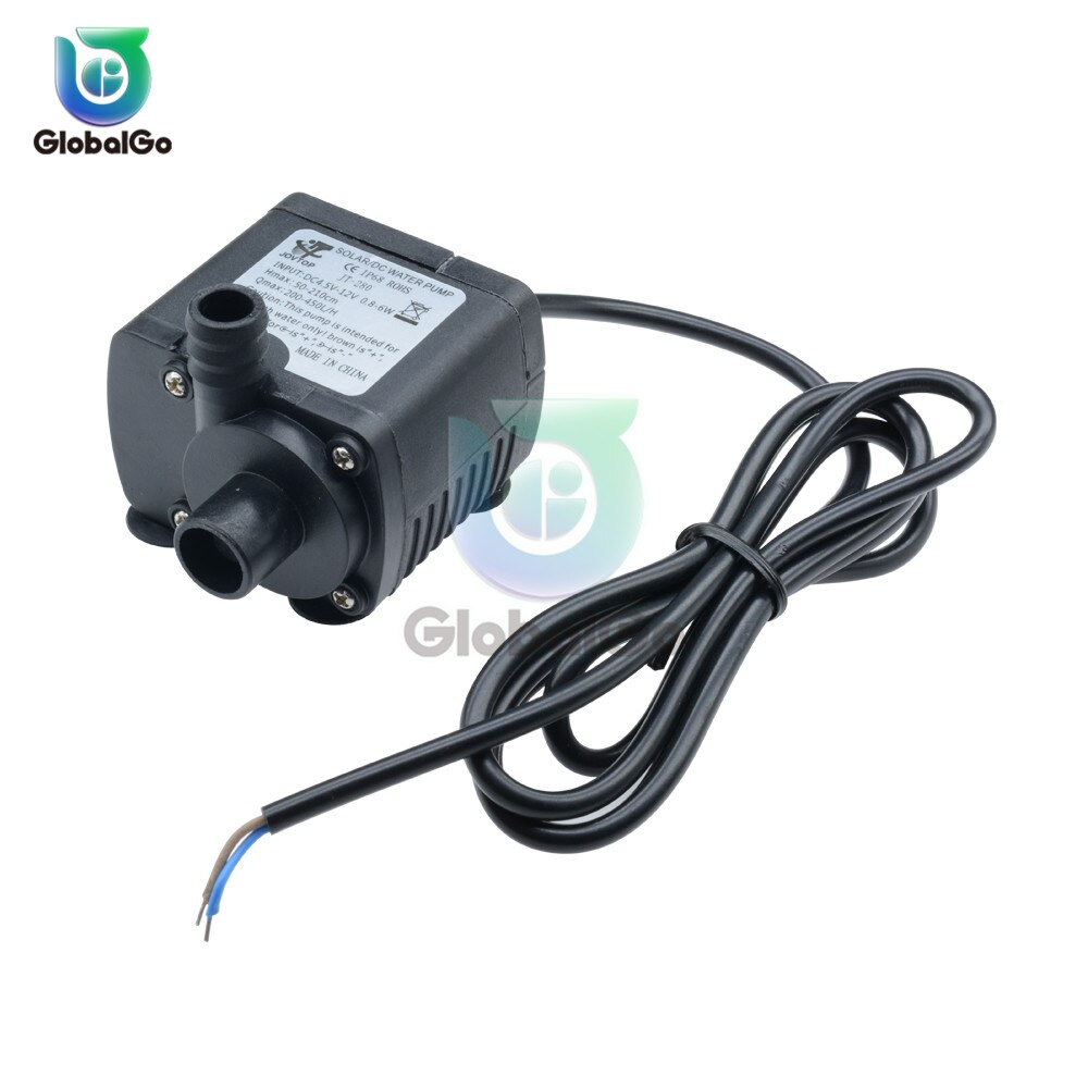 Jt -280 ip68 vandtæt mini vandpumpe ultra-støjsvag nedsænket akvariepumpe 200-450( l/h ) 12v 6w dc børsteløse mikro vandpumper