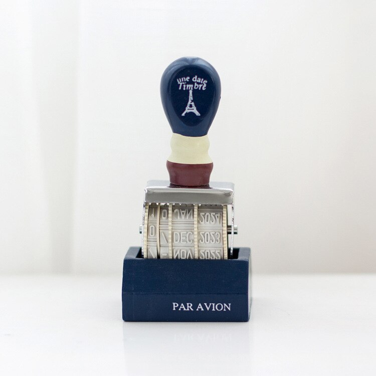 Vintage dato stempel tre gjør-det-selv-stempler zakka stil rulleforsegling justerbar tid dagbok gjør-det-selv lærer lærer dekorasjonsmateriale: En