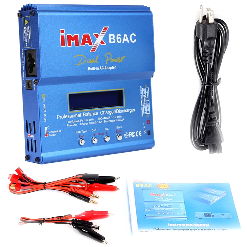 Imax B6AC 80W Battery Charger Lipo Nimh Li-Ion Ni-Cd Digitale Rc Imax B6 Lipro Balans Lader Ontlader + Power Adapter