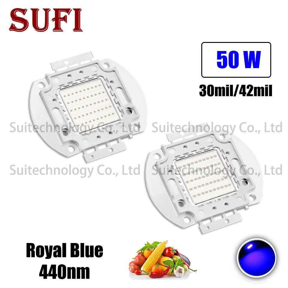 50W Royal Blue 440nm High Power LED chip LED Light Source Grow Light For DIY 50W Watt Indoor Plant Vegetable Fruit Growing