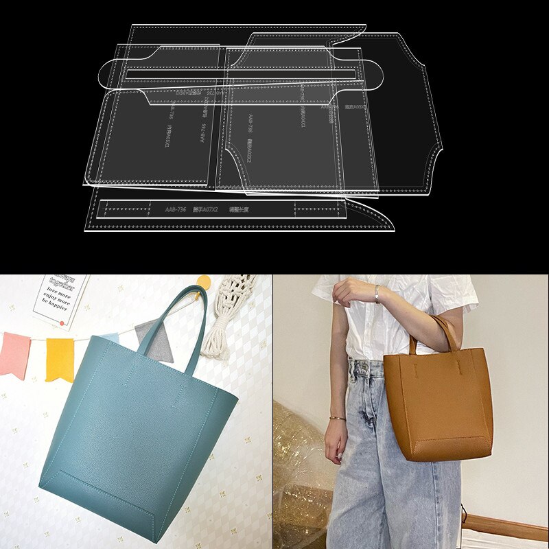 1Set Handbag Type Bag Pattern Stencil Tool Acrylic Template Leather Handcraft