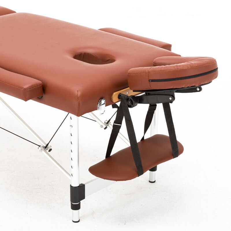 U-shaped pillow with adjustable bracket special for SPA massage bed leather U pillows for lash tattoo beauty massage table: Brown