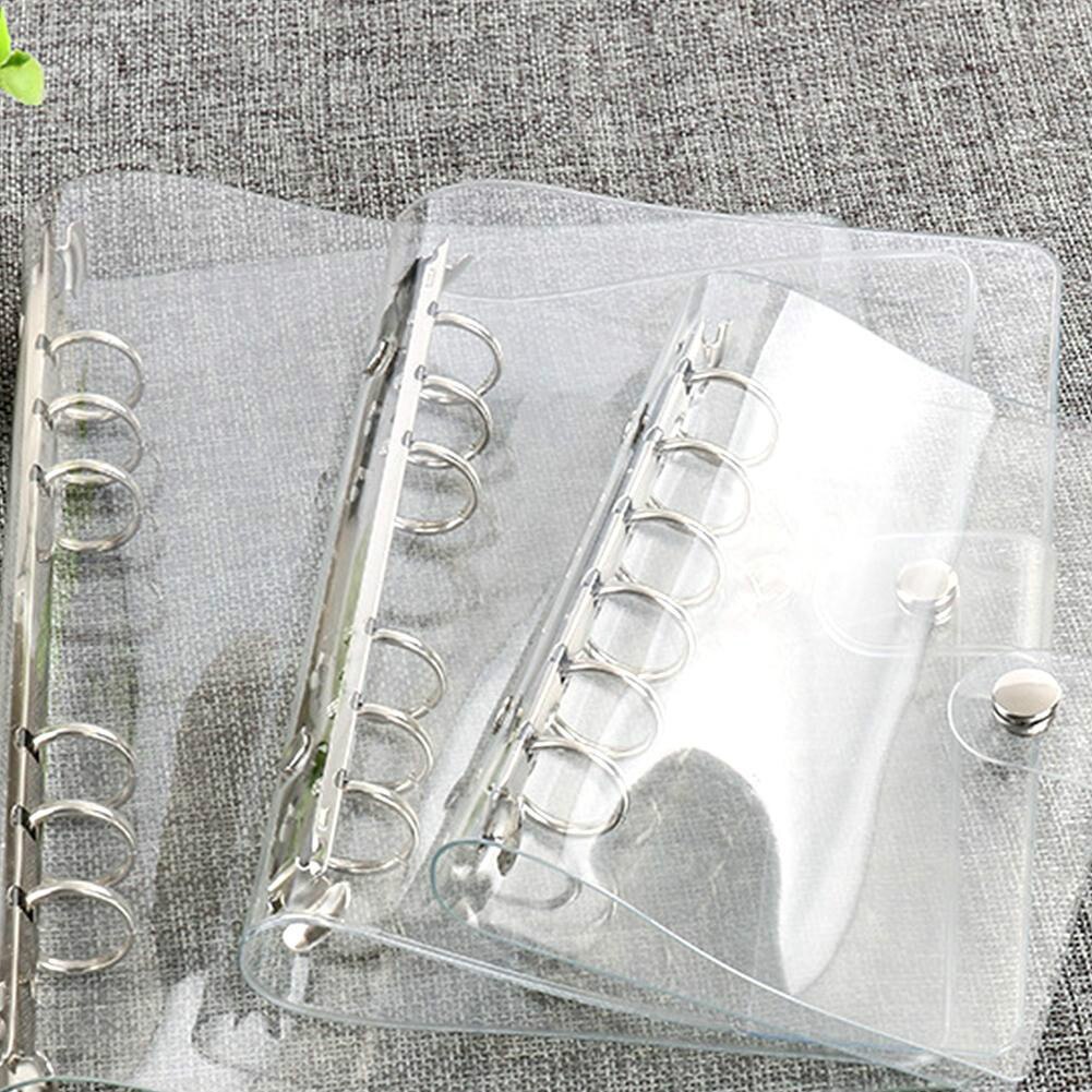 A5/A6/A7 Transparent Color Plastic Clip File FolderNotebook Loose Leaf Ring Binder Planner Agenda School Office Supplies