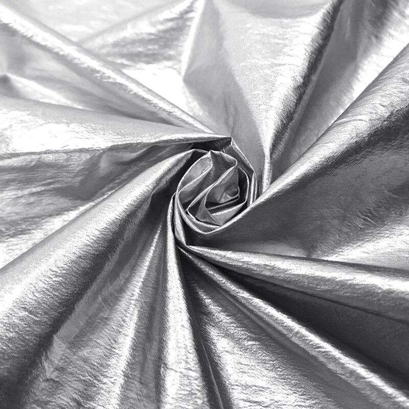 1.5*1m nylon bølget gull dunjakke stoff bomull dress flerfarget valgfritt gull og sølv bølget tynt nylon stoff