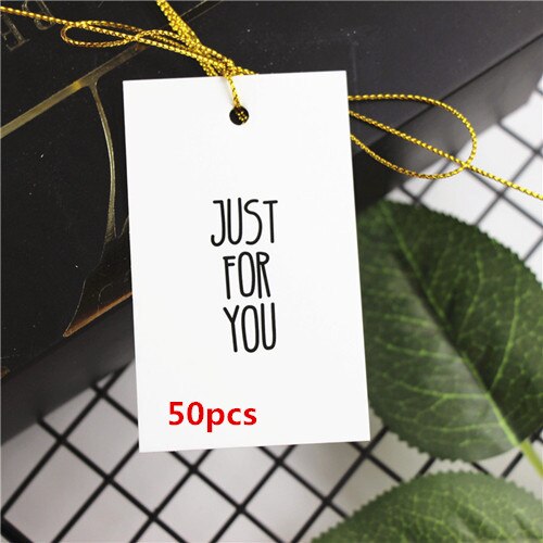 49 stks/partij wit "voor u" Hang tag Hang tag 4.5x7.5cm: just for you 50pcs