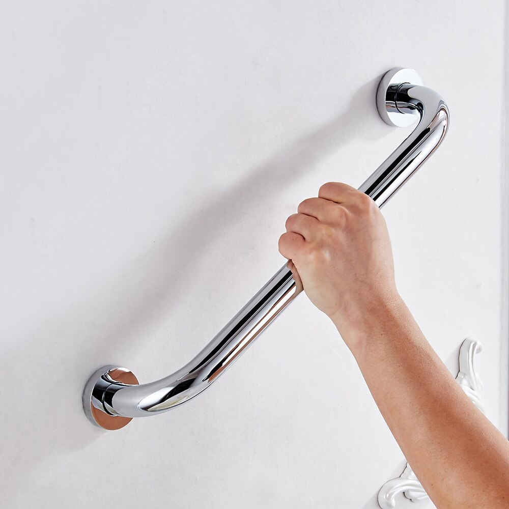 Leyden 30/35/40/45/50cm krom mässing badrum säkerhet rak handtag silver badkar toalett grepp ledstång badrumstillbehör