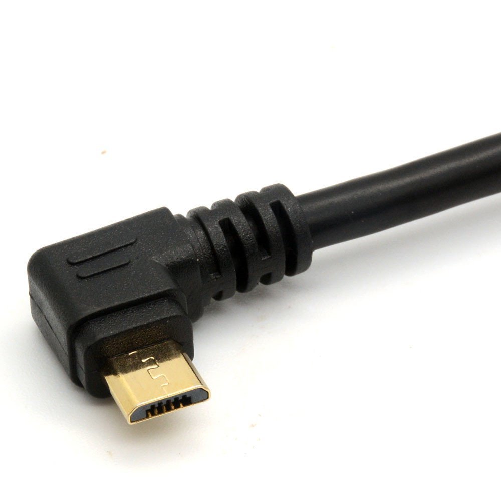 1m USB 2.0 A Left Angle Male to Micro B 5Pin Right Angle Data Sync Charge Cable