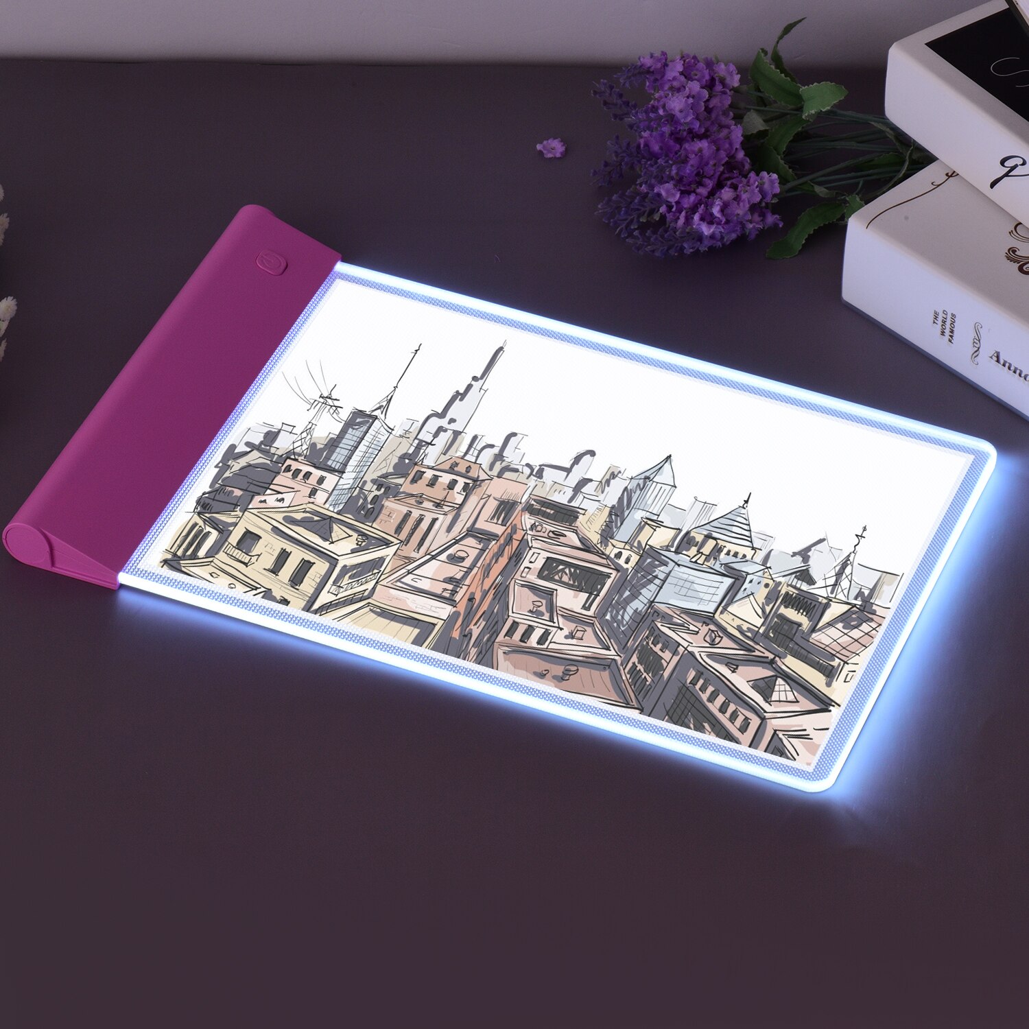 A4 Portable LED Light Box Tracer Ultra-thin Artcraft Tracing Light Pad 3 Levels Dimmable Brightness Battery Powered for Children