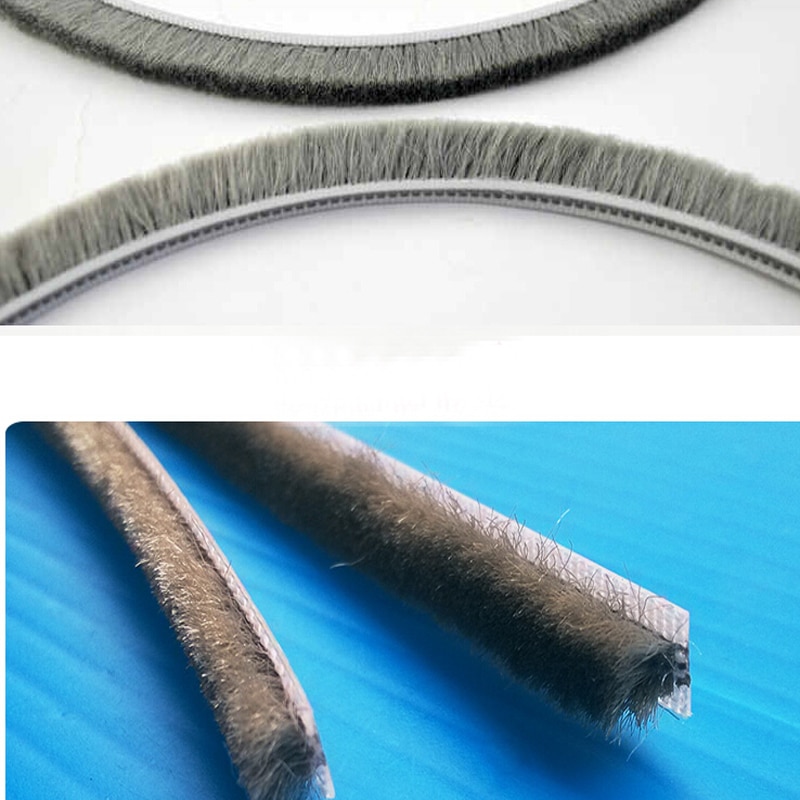 10m 5mm x 8mm aluminium skyvedør vindusgap nylon haug børste tetningslist støvtett værstripe