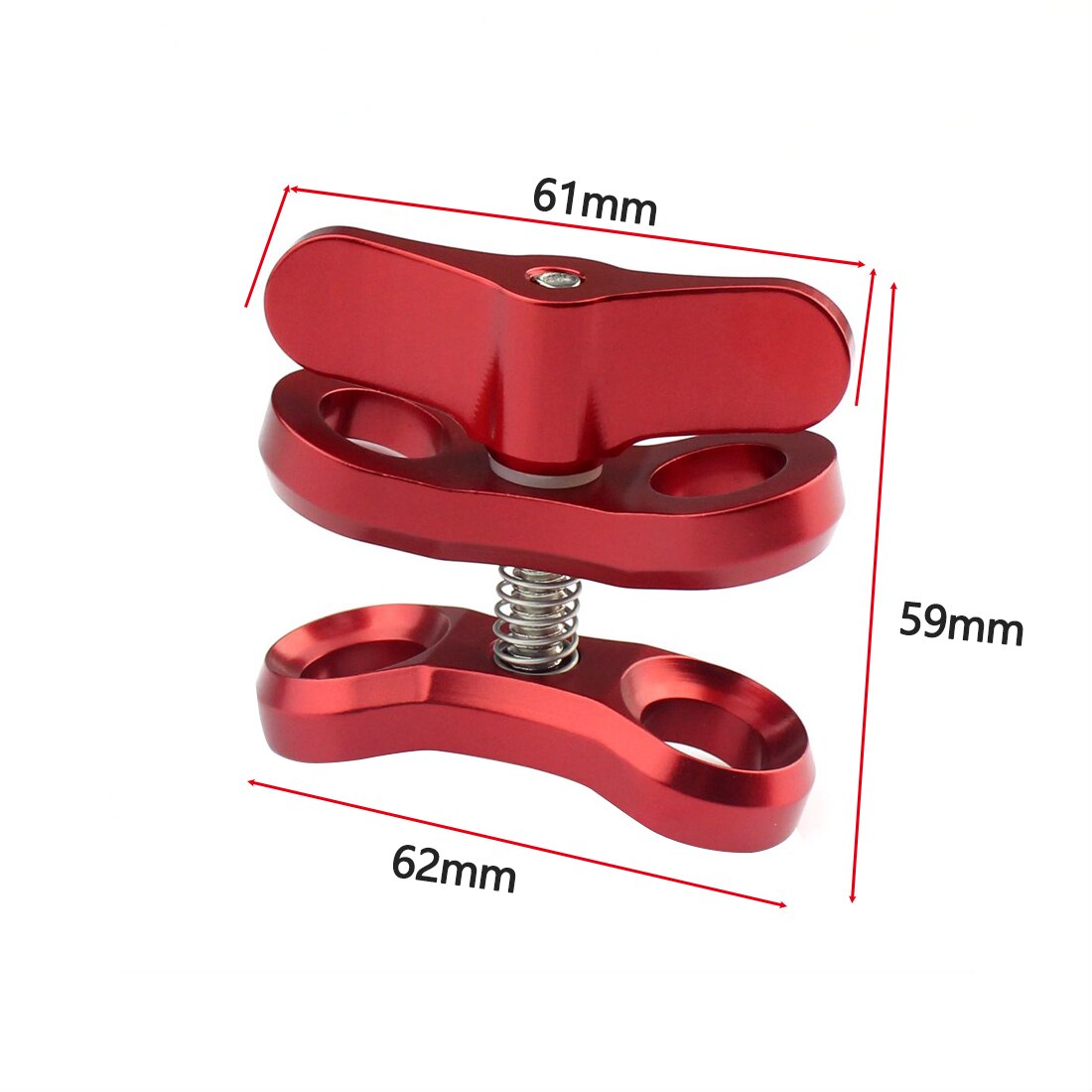 Diving Lights Ball Butterfly Clip Arm Clamp Mount Aluminum For Gopro Hero 3+/4/5 Xiaoyi Gitup SJ6000 Camera: Red