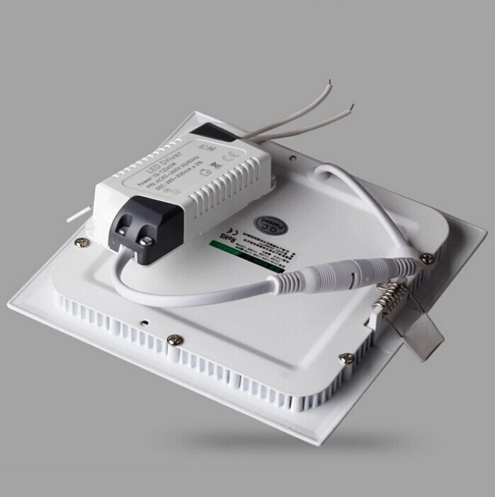Ultraohut keittiövalaisimet 3w 4w 6w 9w 12w 15w led-pintainen katto upotettu ritilävalaisin himmennettävä + nelikulmainen paneelivalo