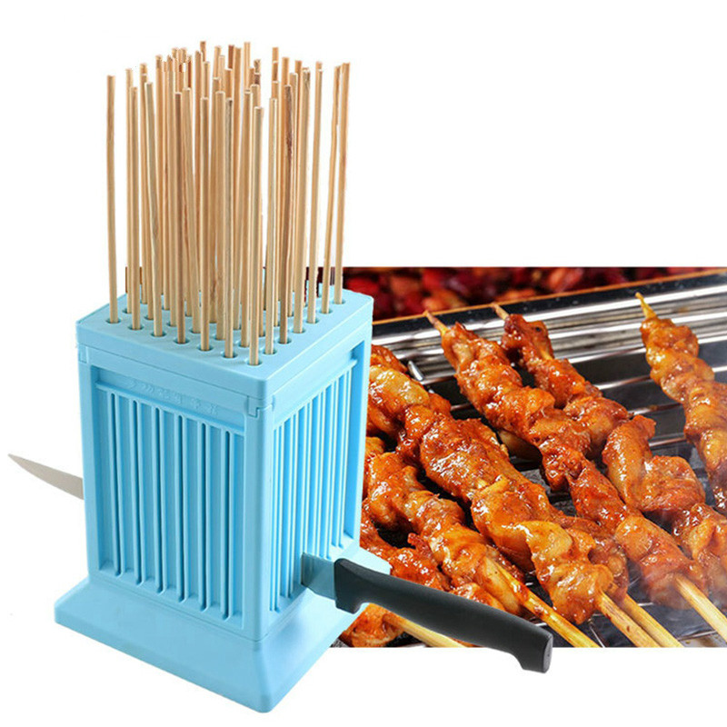 BBQ Grill Shish Kebab Maker Box Barbecue Grill Roasted Food Beef Meat Cutter Slicer Brochettes Skewers Accessories Tool