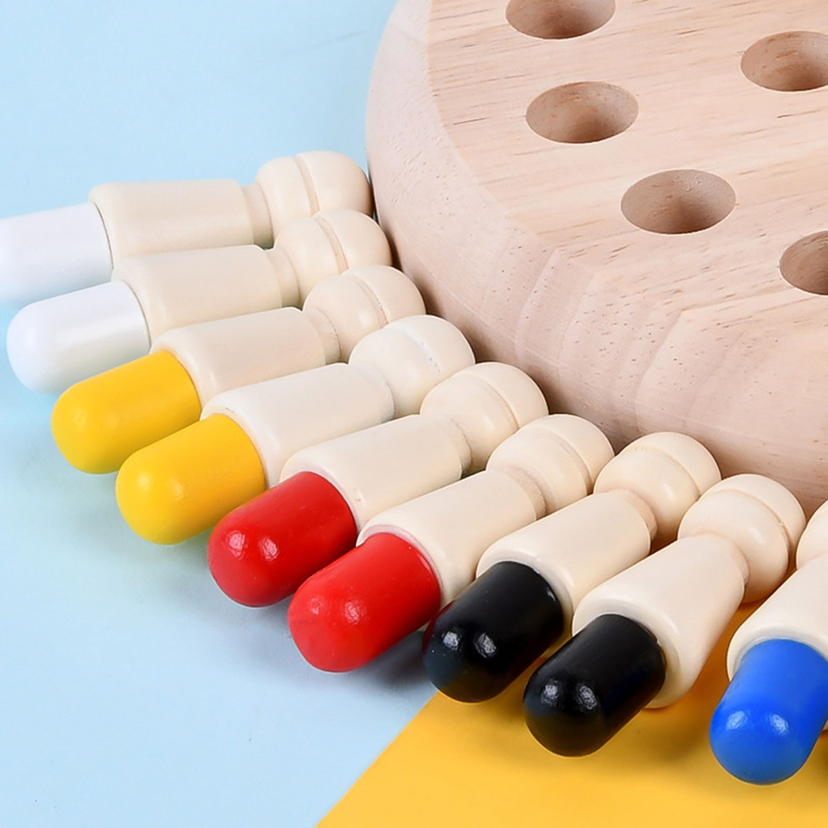 Kids Wooden Memory Chess Board Game Color Match Stick Puzzles Cognitive Learning Educational Toys for Children