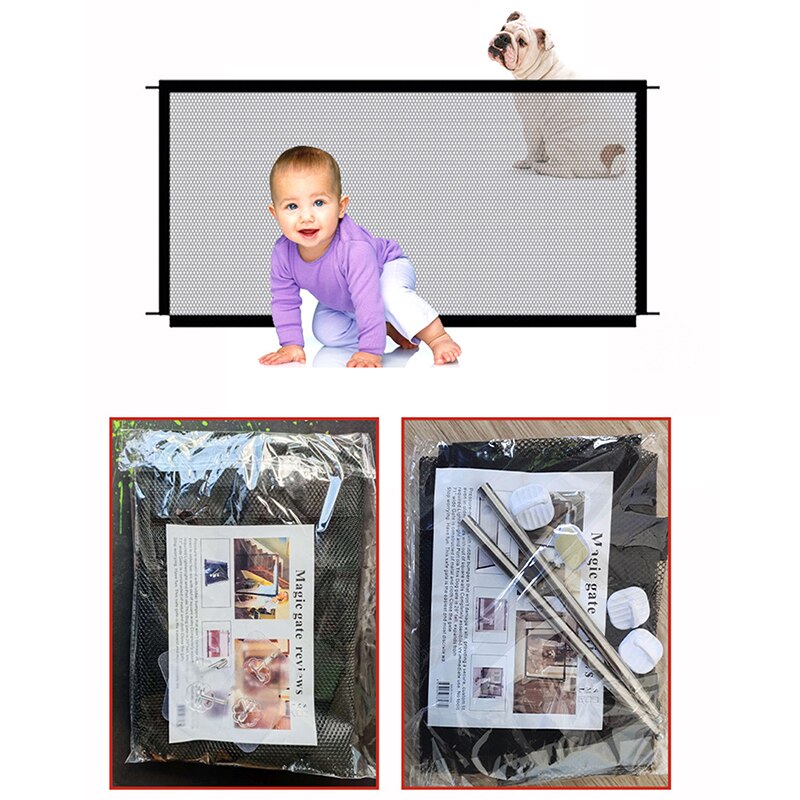Safety Enclosure Dog Fences Gate Pet Fence Gate Safe Guard Ingenious Mesh Magic Pet Gate Pet Supplies Safety Fence